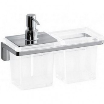 Диспенсер для мыла и стакан LAUFEN LB3 настенный крепеж, хром Диспенсер для мыла и стакан LAUFEN LB3 настенный крепеж, хром